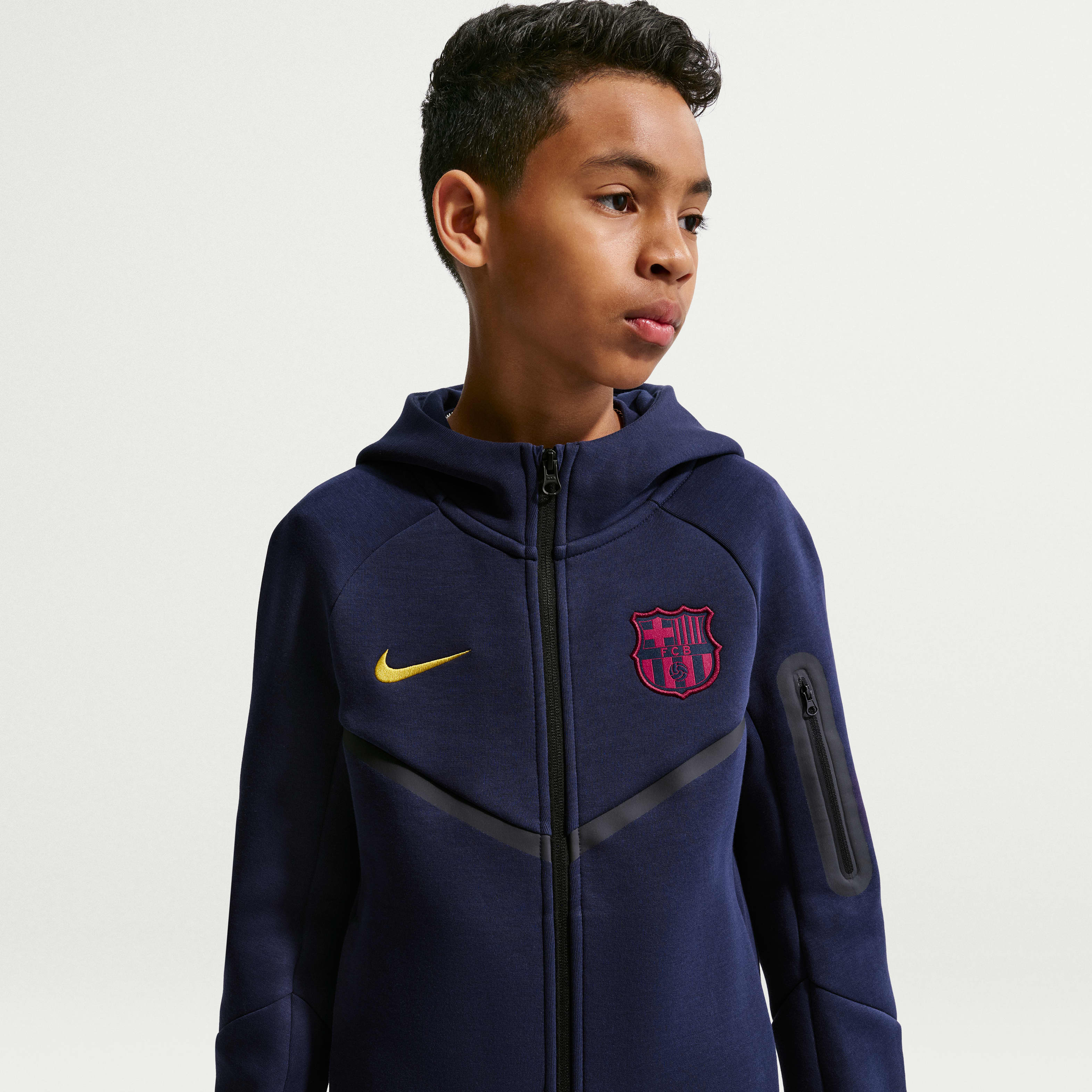 Nike FC Barcelona Tech Fleece Big Kids' (Boys') Nike Soccer Full